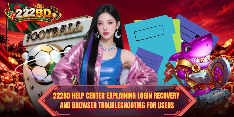 222BD Help Center explaining login recovery and browser troubleshooting for users