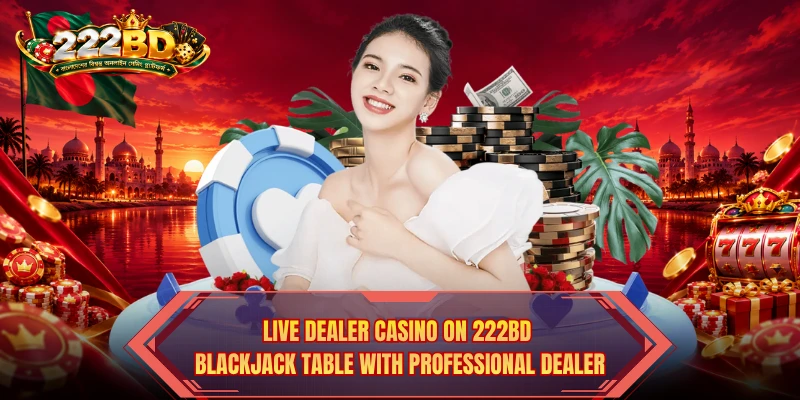 Live Dealer Casino on 222BD blackjack table with professional dealer