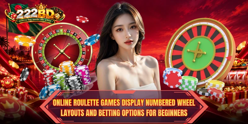 Online Roulette Games display numbered wheel layouts and betting options for beginners.